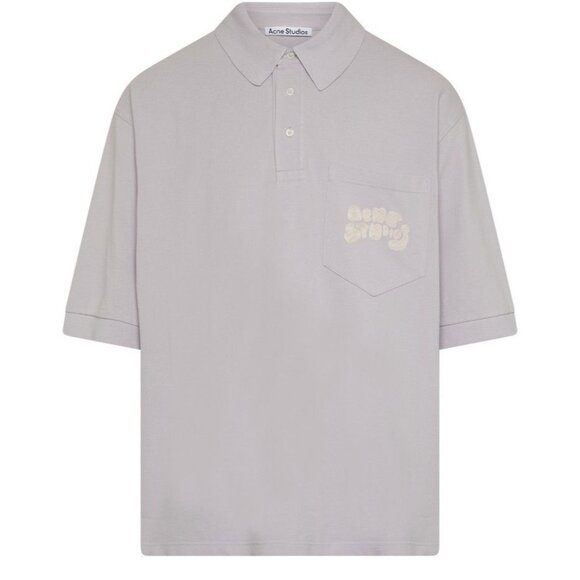 Acne Studios Relaxed Polo Shirt in Pale Lilac - Picture 1 of 6